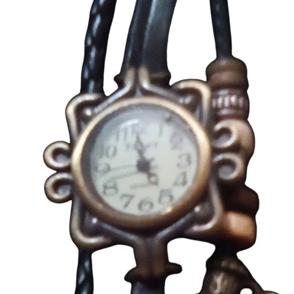 Viger Bracelet Women's Watch, Butterfly Charm Faux Leather Beads Boho Quartz